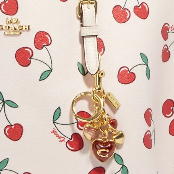 Coach Signature Heart Cluster Bag Charm - Picture 2 of 2